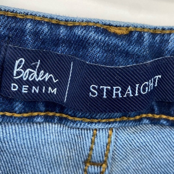 Boden Straight leg Button Fly Jeans Raw Hem size 8 - Picture 4 of 11